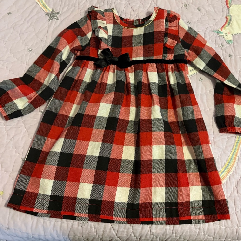 Mud Pie Red and Black Plaid Kids Dress
